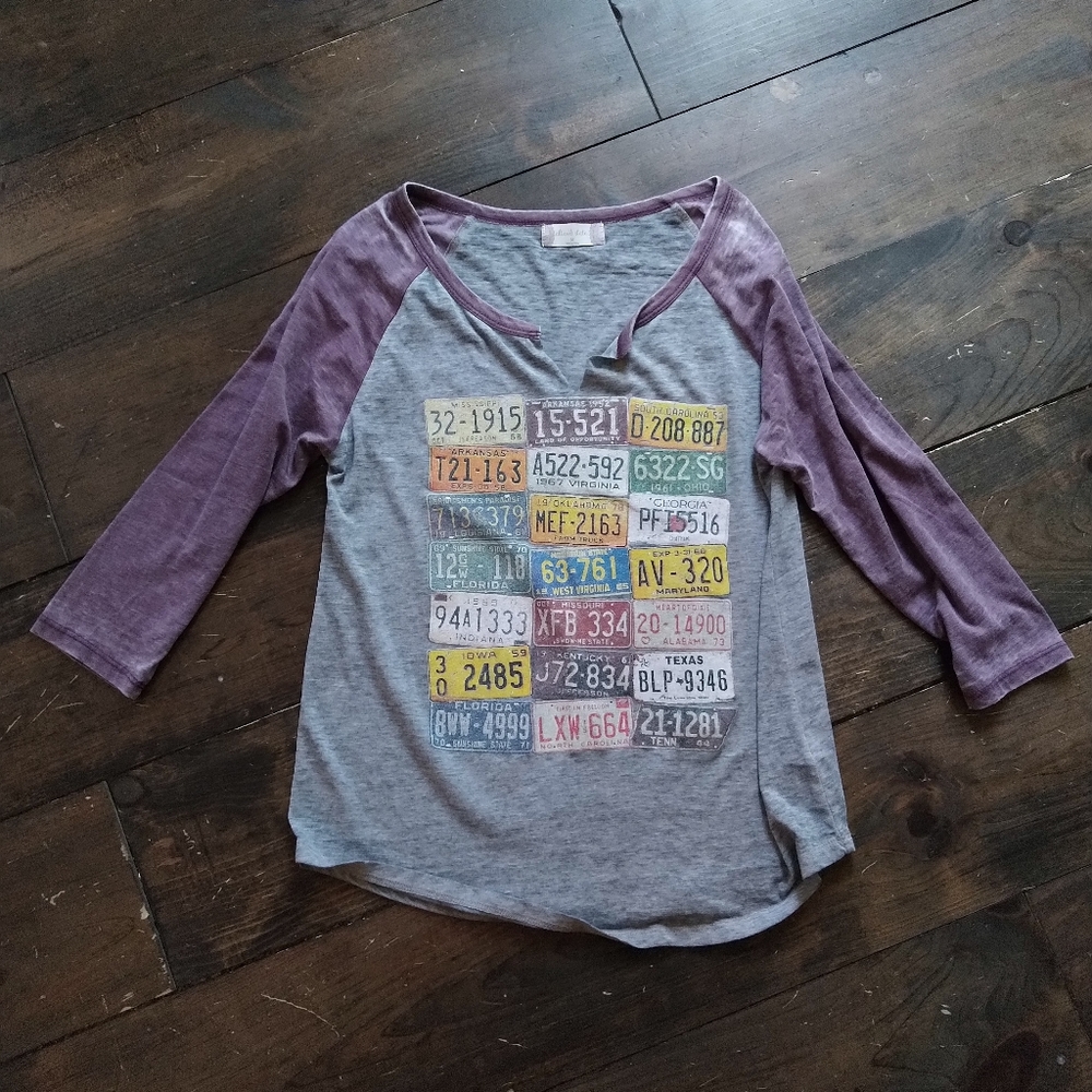 Alter'd State License Plate Baseball Shirt.